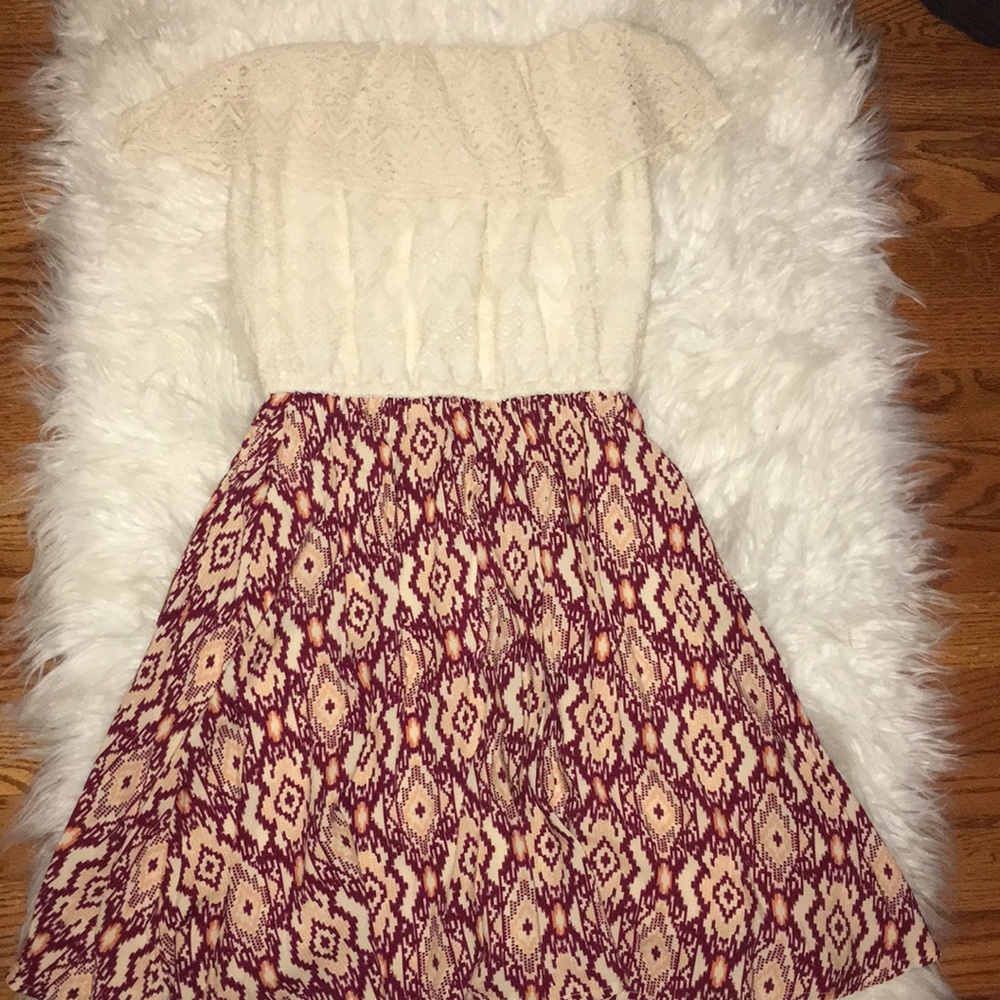 Strapless Patterned Dress